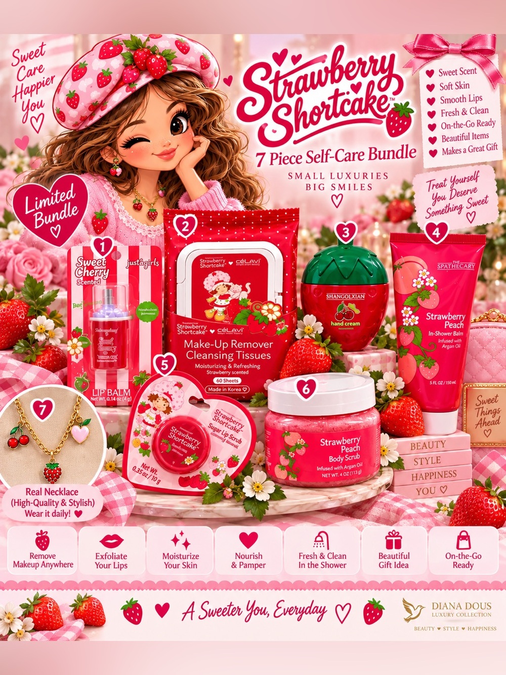 Strawberry Shortcake Strawberry Peach Body Scrub - Pink